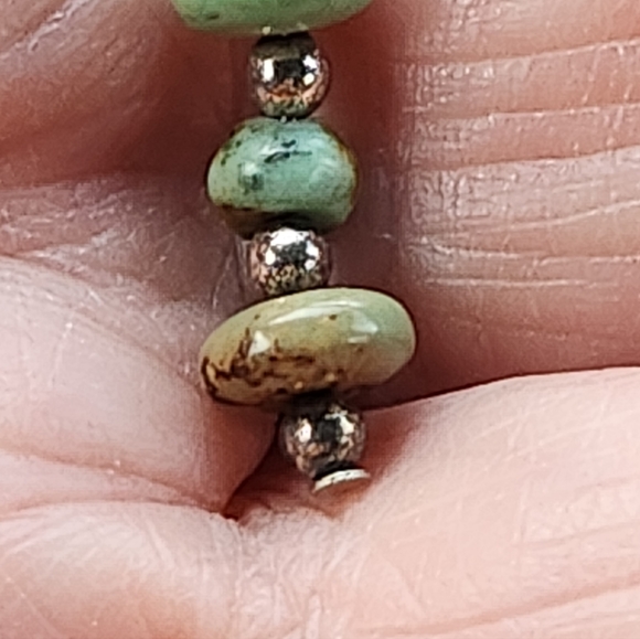 Beaded Turquoise Pierced Earrings - Picture 6 of 6